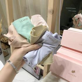 柠檬精品一片式冰丝无痕内裤女冰爽透气中腰型女士三角裤五条盒装