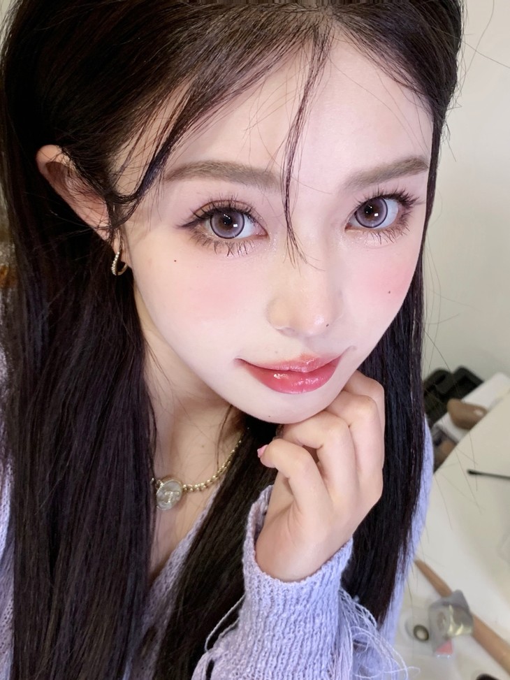 NICEKON美瞳 年抛隐形眼镜 葡萄碎冰冰14.5mm 1副/2片 左右可不同度数-VVCON美瞳网25