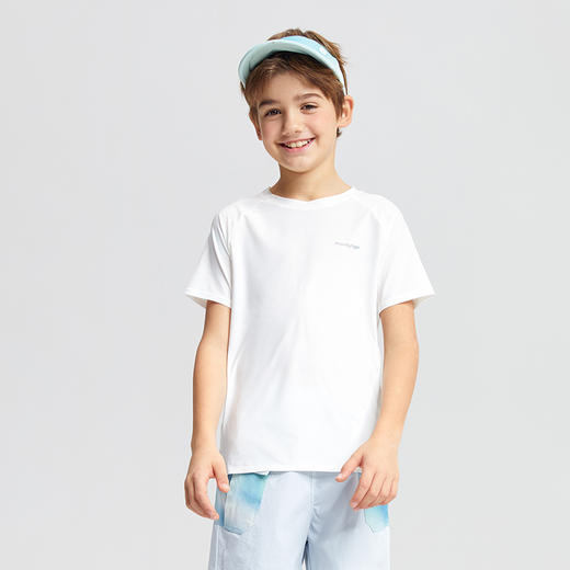 【专属】moodytiger男女童短袖T恤2023年夏季新品圆领凉感弹力百搭T| 深海  M22110108* 商品图3