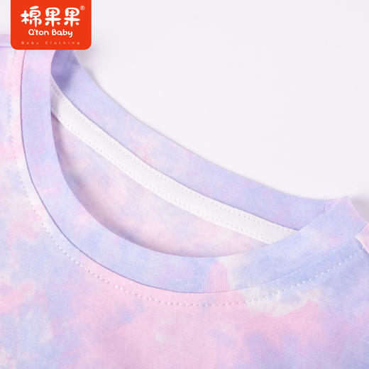 棉果果夏季新品女童扎染满印女宝短袖T恤M222140223225 商品图3