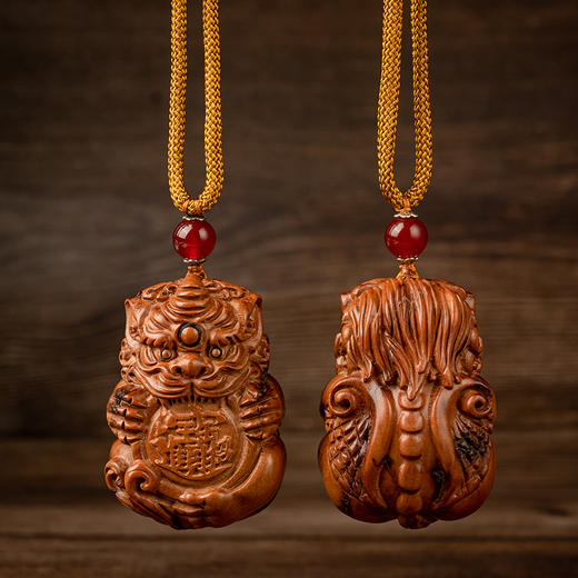 雷击枣木貔貅手把件挂坠手工饰品吊坠佩戴 商品图1