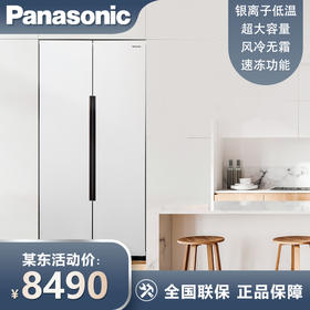 松下(Panasonic)570升对开门冰箱 顶置压缩银离子kang菌除异味风冷无霜超薄大容量双开门冰箱NR-B581WM-W