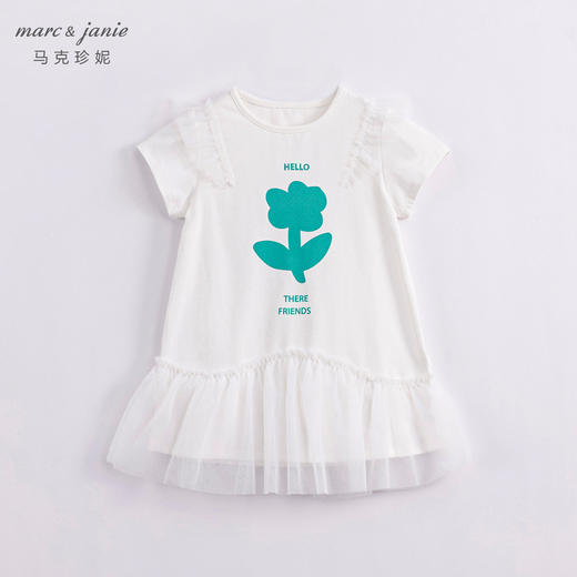 马克珍妮夏装新款 女童可爱图案A字摆网纱连衣裙230667 商品图1