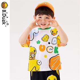 B.Duck小黄鸭童装夏季短袖T恤90-130 BF2402065