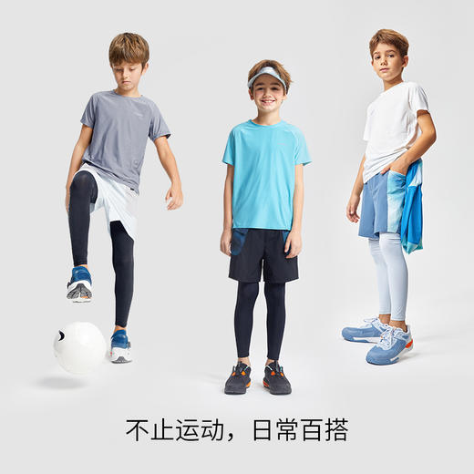 【专属】moodytiger男女童短袖T恤2023年夏季新品圆领凉感弹力百搭T| 深海  M22110108* 商品图4