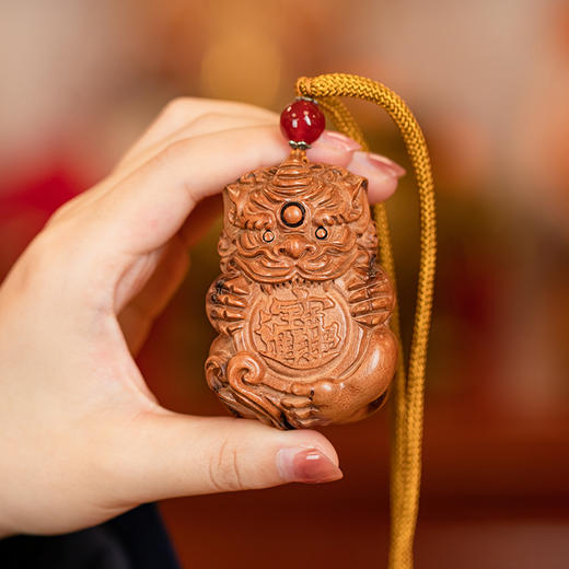 雷击枣木貔貅手把件挂坠手工饰品吊坠佩戴 商品图2