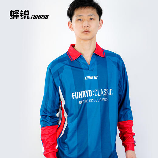 蜂锐定制复古主题球衣廓形足球运动长袖条纹训练足球服 商品图1
