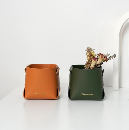 【家居日用】北欧pu收纳盘玄关钥匙皮革收纳盒桌面化妆品遥控器杂物储物篮 商品图3