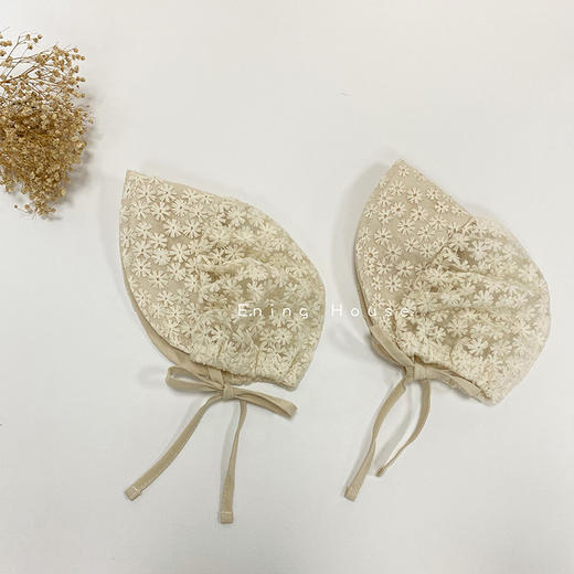 【透气蕾丝公主宫廷帽】ins婴儿帽子春秋薄款夏季女宝宝大檐防晒遮阳 商品图3