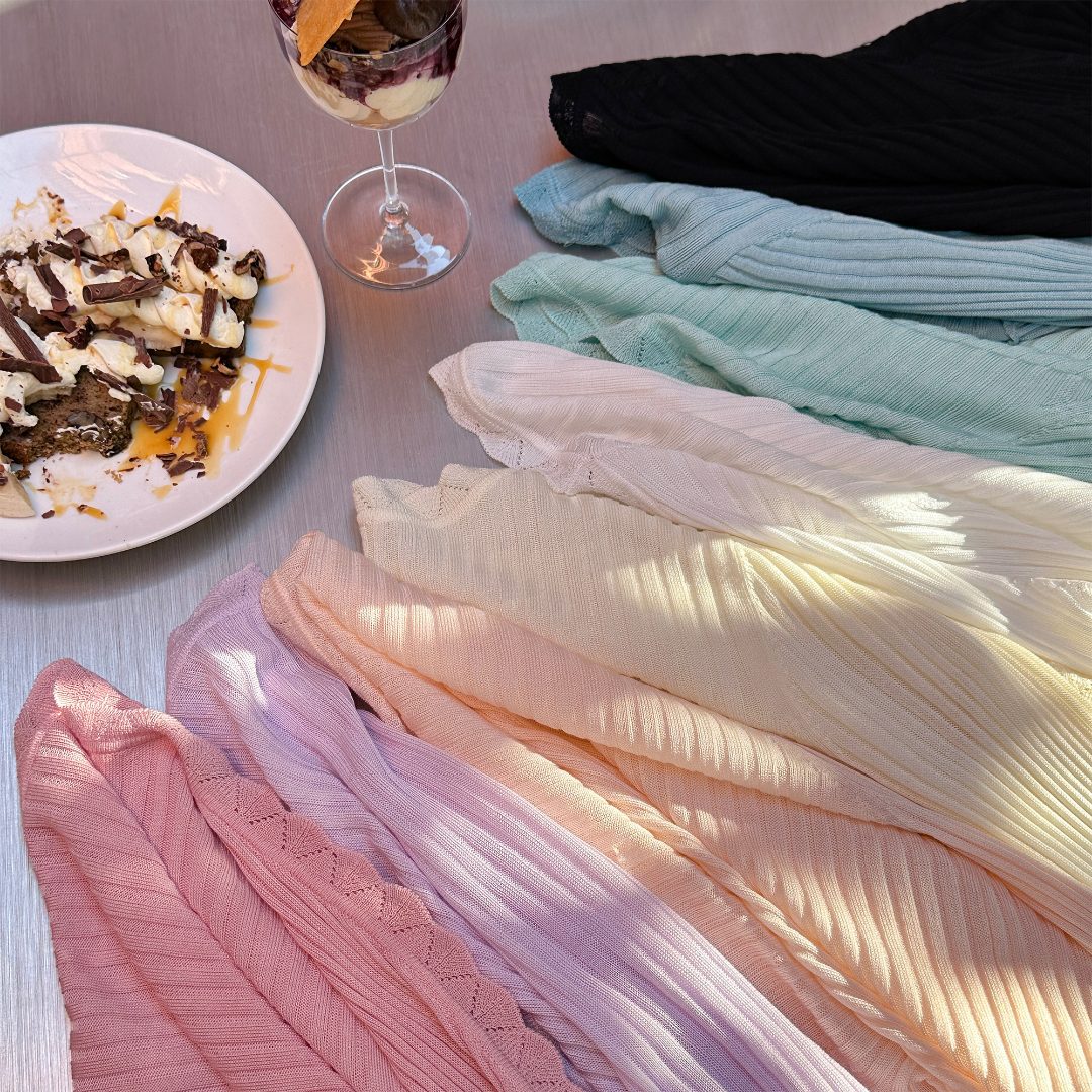 【大货福利，不退不换】  【云朵奶昔】多色优雅修身百搭花边针织衫女2023春季新款