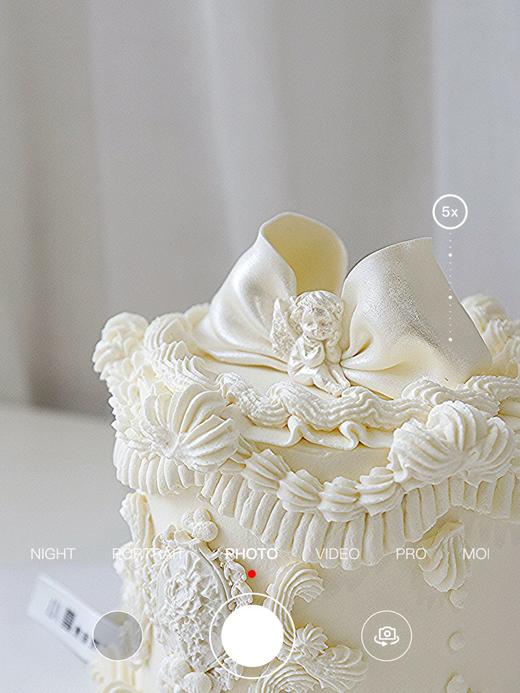 纯白复古‖翻糖蝴蝶结奶油裱花蛋糕（提前2天预订） 商品图2