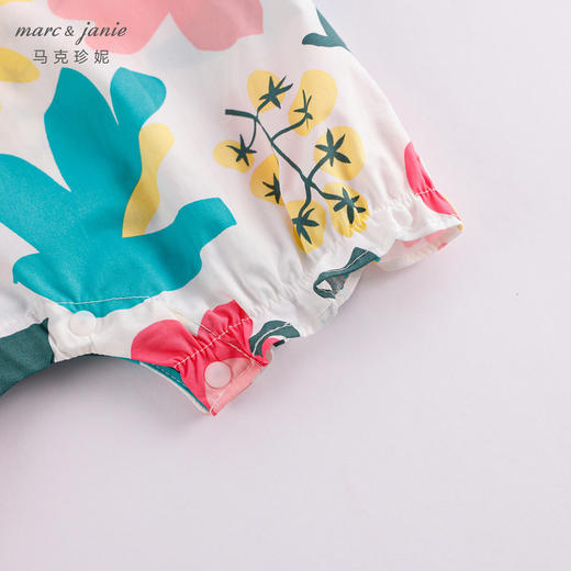 马克珍妮夏装新款 女童北欧风纯棉花边吊带连体衣230363 商品图4