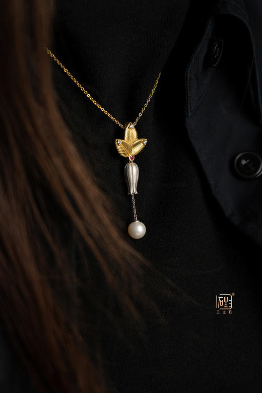 三生石·静待花开·玉兰两用胸针 商品图0