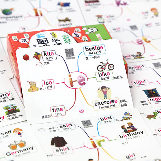 【昂秀外语】思维导图速记英语单词卡 600词 自然拼读单词卡 商品图5