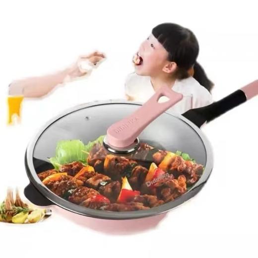 迪迪尼卡麦饭石不粘锅陶瓷平底炒锅家用煎炒一体燃气灶电磁炉适用炒锅 商品图4
