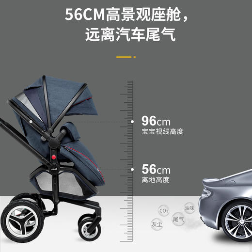 SilverCross暮光金婴儿推车可坐可躺高景观儿童宝宝折叠双向推车 商品图4