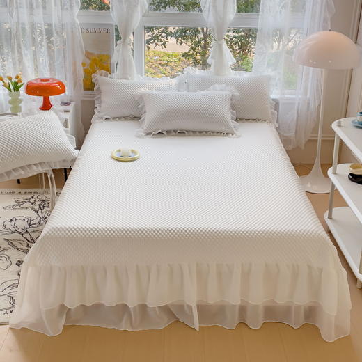 【冰丝豆豆凉席 冰爽来席】凉感豆豆床裙三件套 冰丝面料 吸湿透气 拒绝闷热潮湿 商品图6