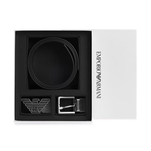 阿玛尼（ARMANI） 男士休闲百搭腰带黑色皮带11195 商品图2