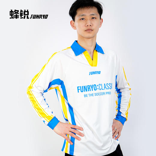蜂锐定制复古主题球衣廓形足球运动长袖条纹训练足球服 商品图3