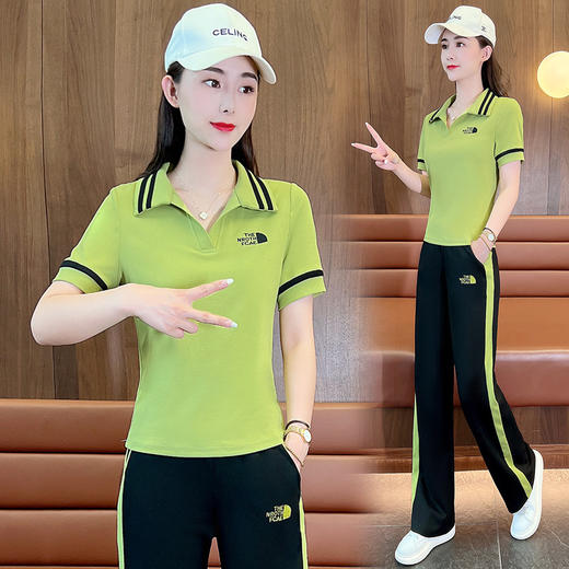 休闲运动洋气炸街减龄显瘦阔腿裤两件套ZYR-8310 商品图2