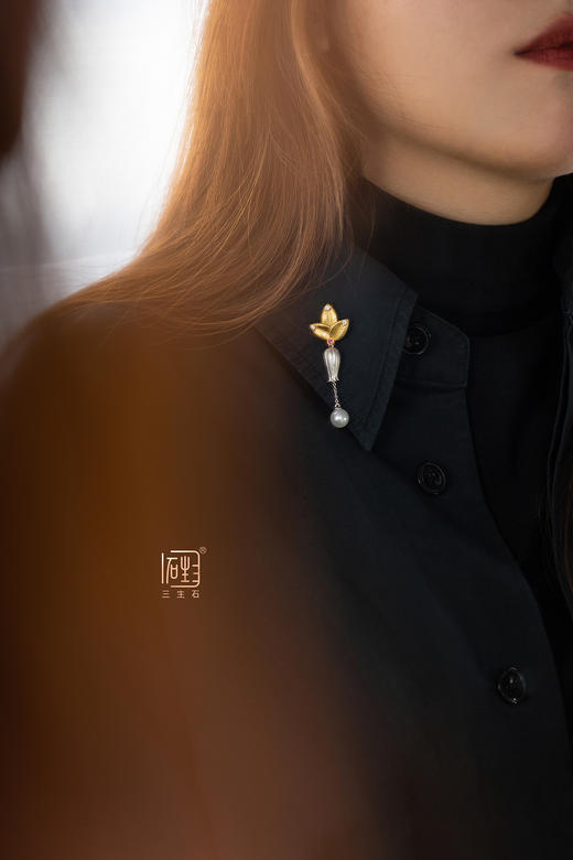 三生石·静待花开·玉兰两用胸针 商品图1