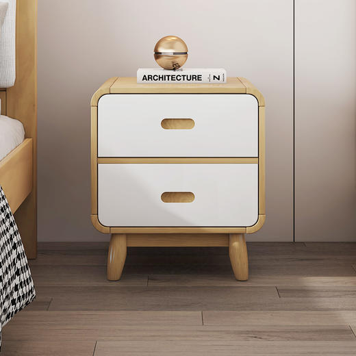 喜梦宝全实木儿童床头柜现代简约床头桌小型床边柜大白门店同款 商品图0