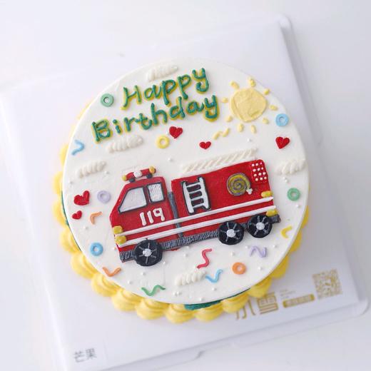 消防车卡通手绘蛋糕 商品图1