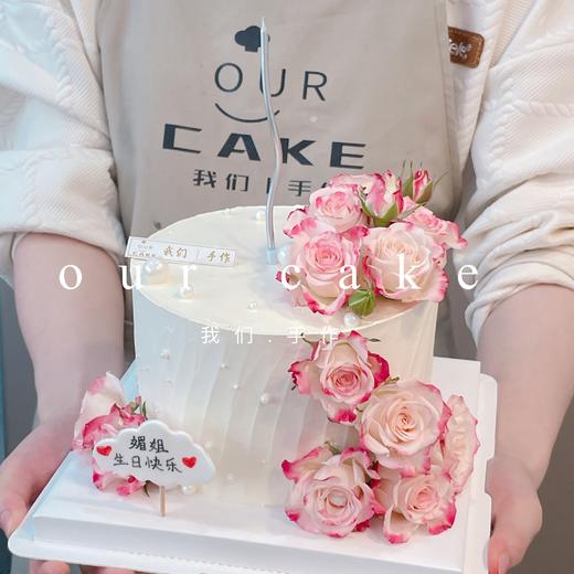 浅粉色鲜花蛋糕(鲜花按当天采购搭配)-低糖处理 商品图3