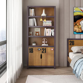 喜梦宝儿童家具美式全实木书柜学生书架儿童书柜置物柜子 马拉松