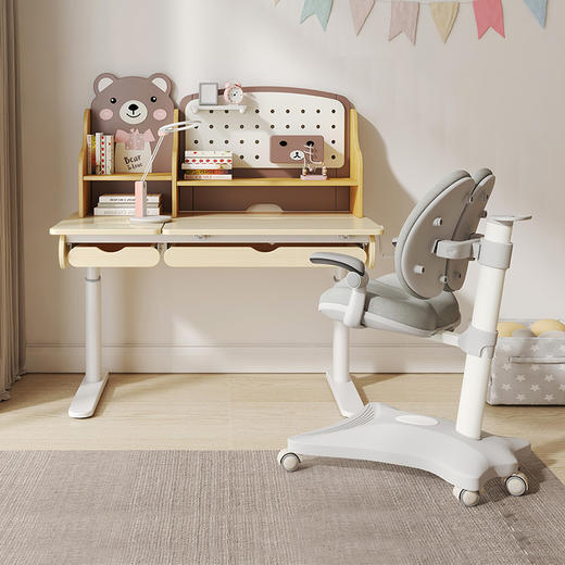 喜梦宝电动升降桌儿童学习桌可升降小学生写字桌书桌椅课桌椅 商品图0