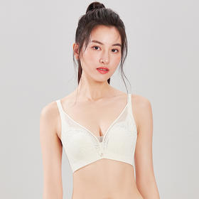 都市丽人聚拢升杯常规内衣B杯薄3/4杯蕾丝文胸三排软钢圈YB32C7