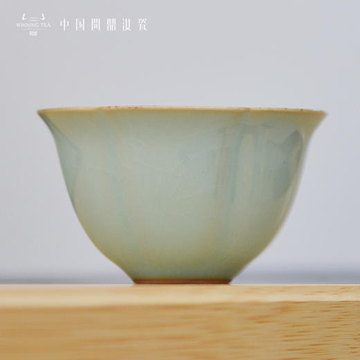 问鼎汝瓷鼎峰系列紫金釉经典款天青大葵口杯 商品图0