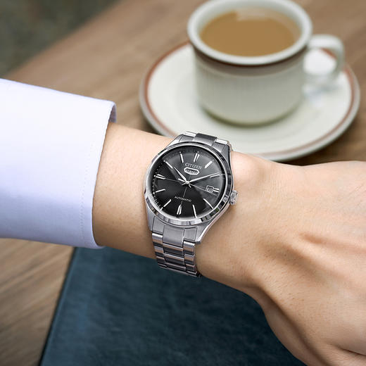 西铁城日本官方正品复古简约蓝盘钢带防水机械手表男 NH8391-51E 商品图3