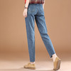 复古刺绣松紧腰宽松牛仔裤，新款直筒哈伦长裤子GYM-PT7485 商品缩略图1