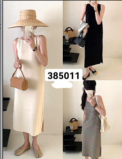 385011冰丝长款背心裙连衣裙打底裙，均码，垂坠直身侧开叉