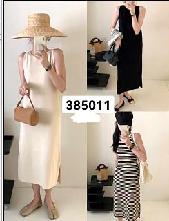 385011冰丝长款背心裙连衣裙打底裙，均码，垂坠直身侧开叉 商品图0