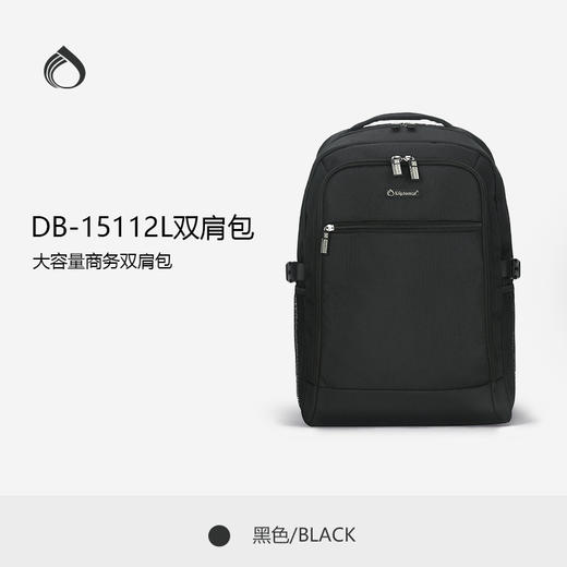 Diplomat外交官DB-15112L黑色商务款带USB充电双肩包-分销 商品图0