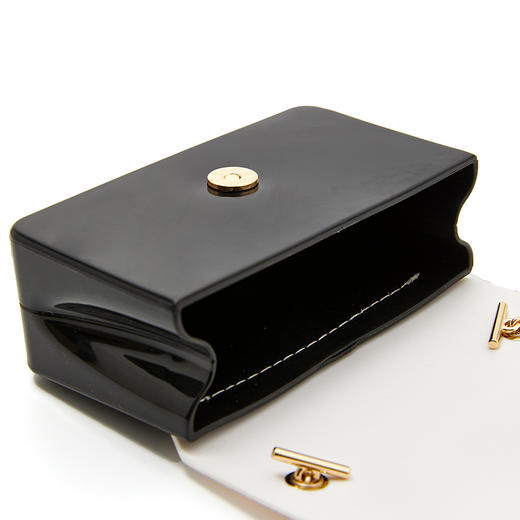 西遇小香风单肩斜挎包女士2023年新款轻奢金色金属扣链条方形包30039502 商品图3