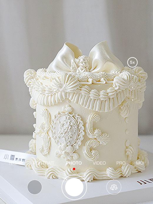 纯白复古‖翻糖蝴蝶结奶油裱花蛋糕（提前2天预订） 商品图3