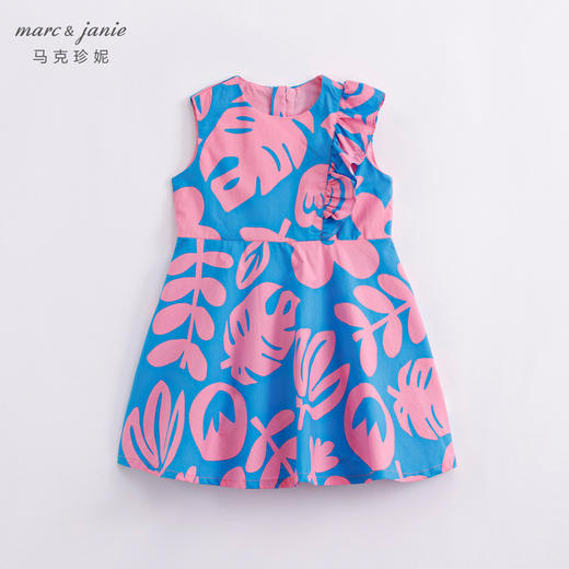马克珍妮夏装新款 女童北欧风花边领纯棉连衣裙230009 商品图2