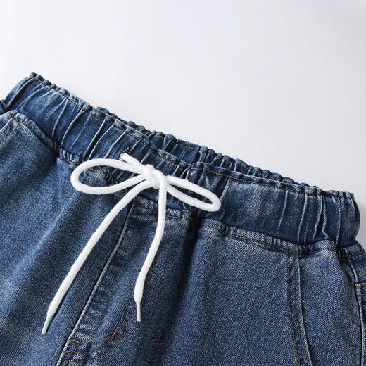 复古刺绣松紧腰宽松牛仔裤，新款直筒哈伦长裤子GYM-PT7485 商品图2