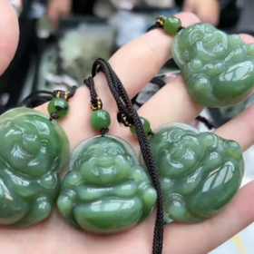 碧玉佛公吊坠