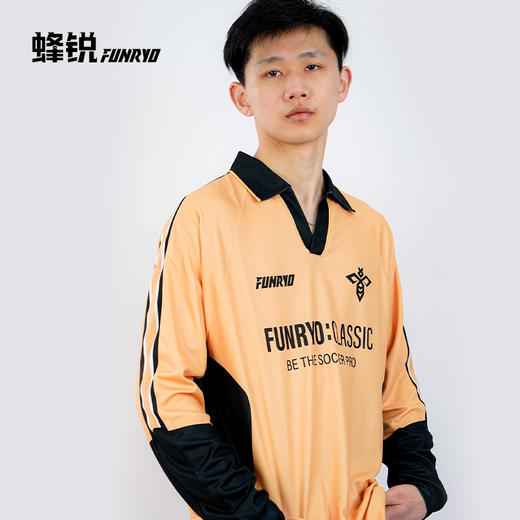 蜂锐定制复古主题球衣廓形足球运动长袖条纹训练足球服 商品图2