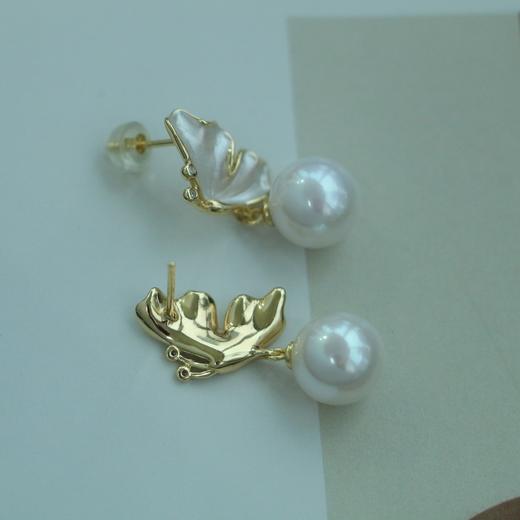 【4月10号左右发货】甄珠贝 蝴蝶耳环 爱迪生10-11mm 正圆无暇强光 纯银配件 商品图3