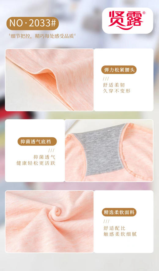 女士彩纱裸氨大版加肥加大三角内裤2033/5002/85002/95002/1121 商品图5