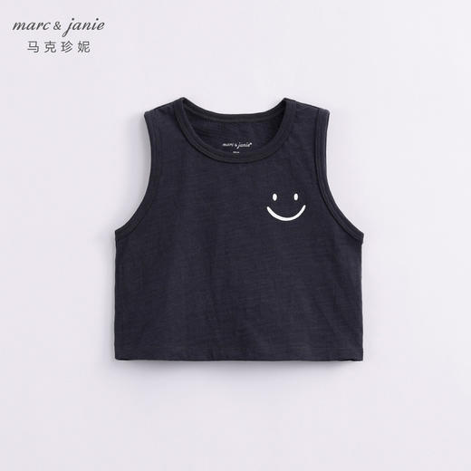 DD马克珍妮夏装新款 男女童笑脸竹节棉背心 儿童上衣230855 商品图3