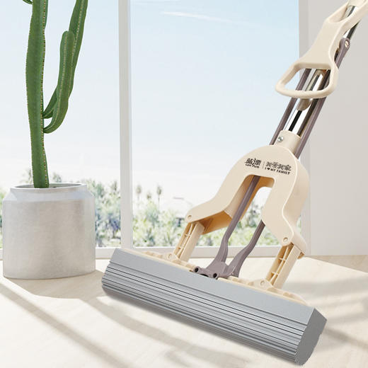 「加厚海绵！适用多种场景」蓝漂吸水海绵挤水免手洗一拖懒人拖把 居家日用胶棉拖把头地拖布净清洁工具 商品图4