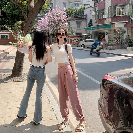 <曾小咸推荐>爆款韩版高腰直筒长裤百搭显瘦哈伦裤裤 日常139.99 立降60 元 今天秒杀价 79.99！！ 商品图0