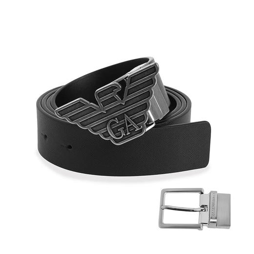 阿玛尼（ARMANI） 男士休闲百搭腰带黑色皮带11195 商品图0