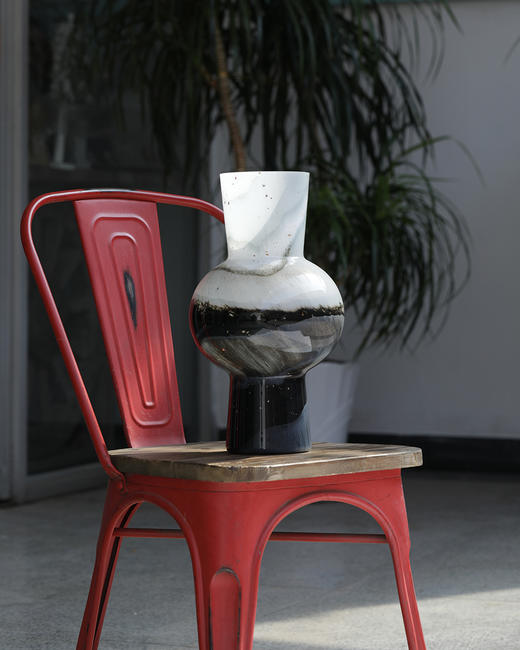 中古风渐变拼色玻璃花瓶摆件客厅餐桌水培复古花瓶简约轻奢装饰品 商品图2